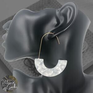 White Resin Drop Earrings